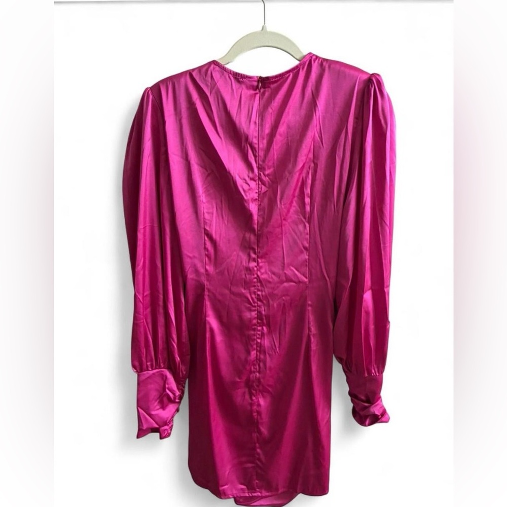 Vibrant Pink Draped Dress - Picture 3 of 6